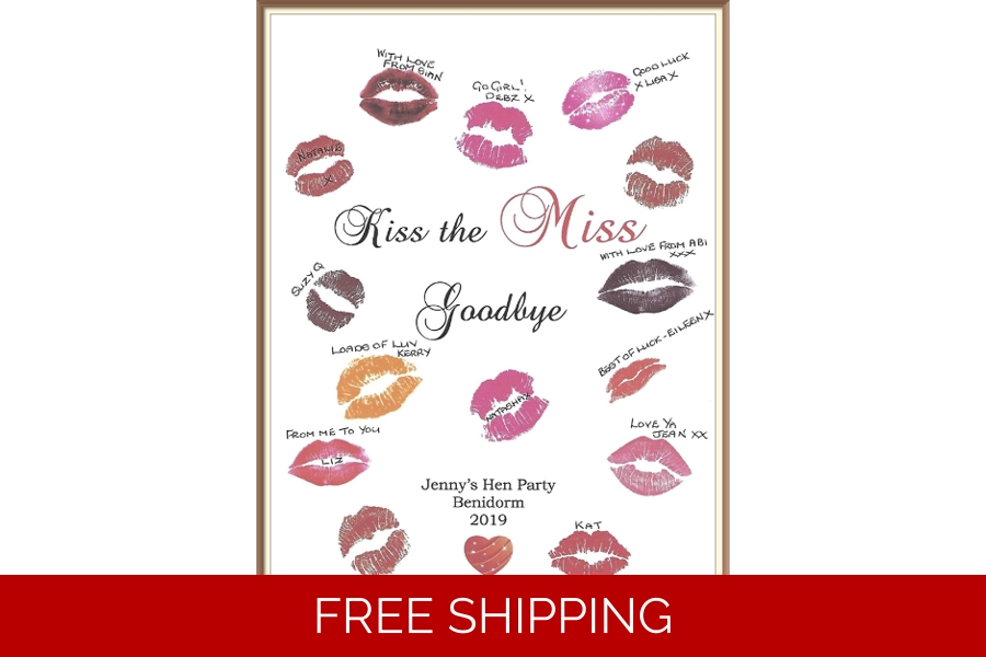 Hen Party 'Kiss the Miss Goodbye' Print